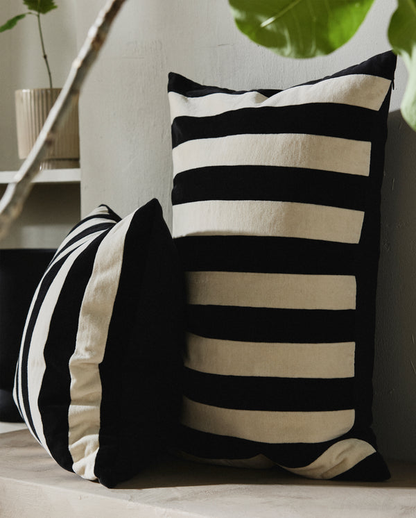 Funda de cojín ALHENA, 48x68 - marfil/negro