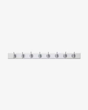 EDGY coat rack, 8 hooks - white w. chrome finish