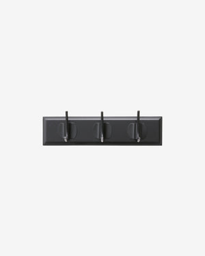 EDGY Garderobenständer, 3 Haken - schwarz mit schwarzer Oberfläche
