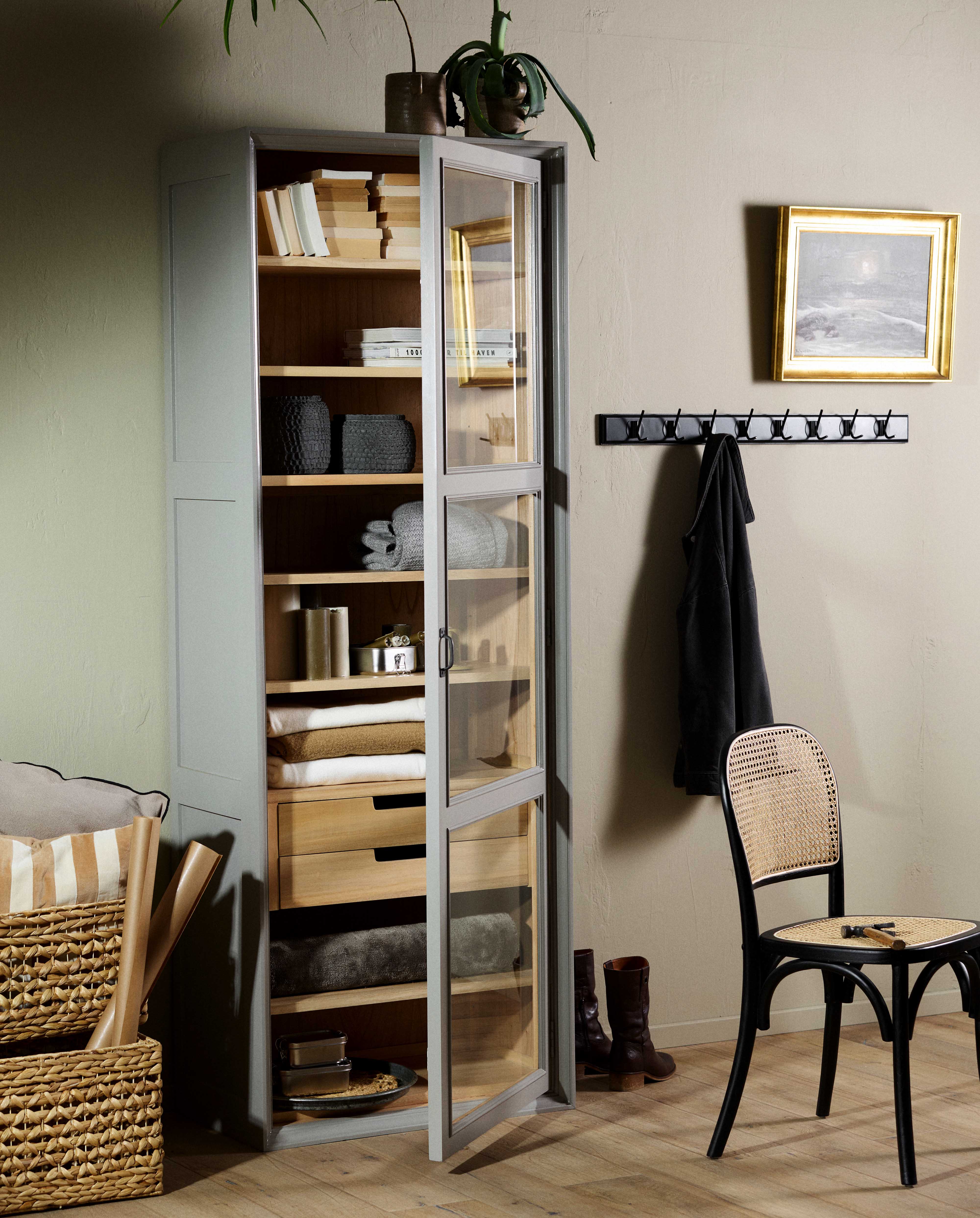 Porte-manteau EDGY, 8 crochets - noir avec finition noire