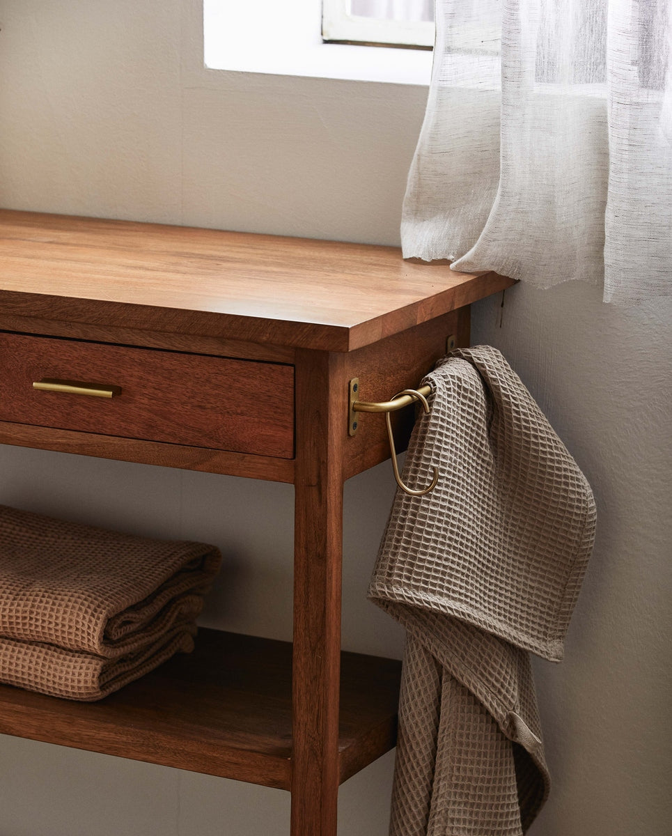 C-haak, rond - messing afwerking