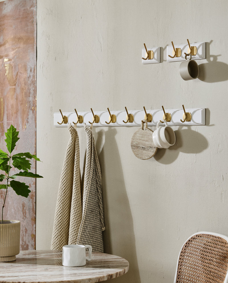 EDGY Garderobenständer, 8 Haken – weiß
