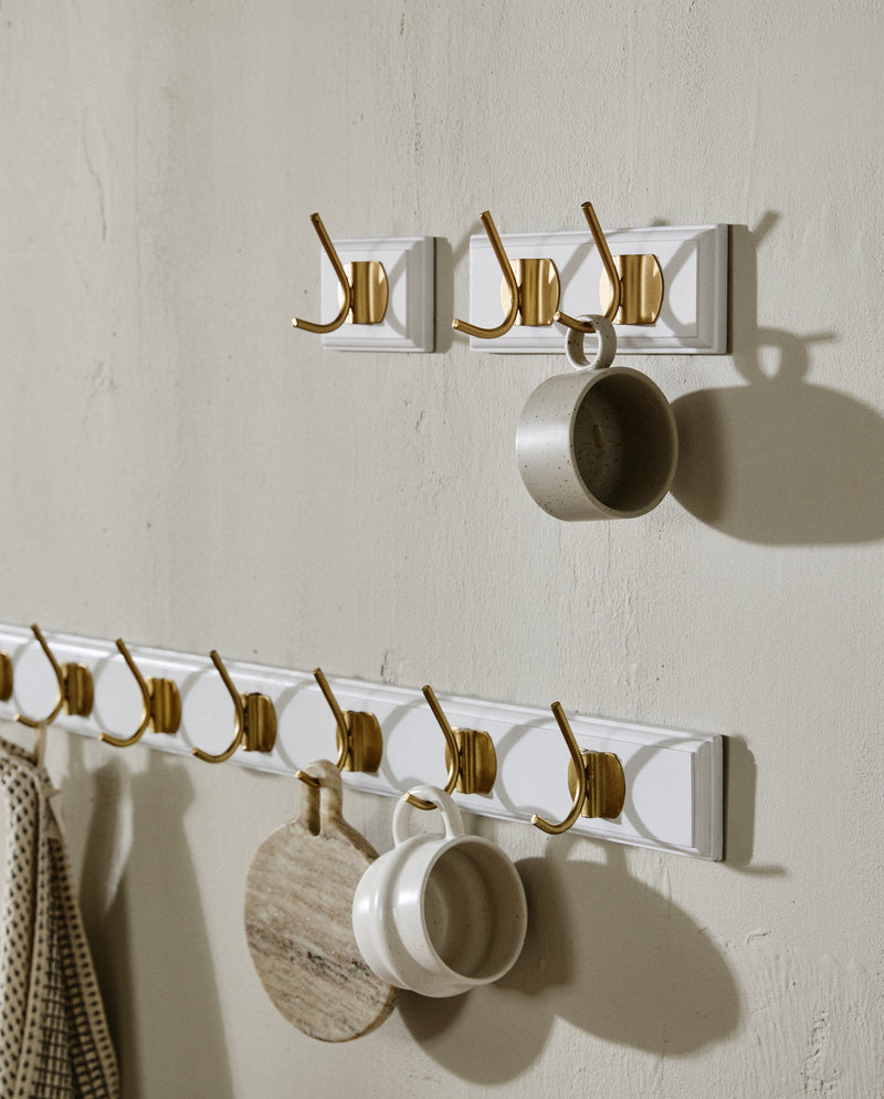 EDGY Garderobenständer, 8 Haken – weiß