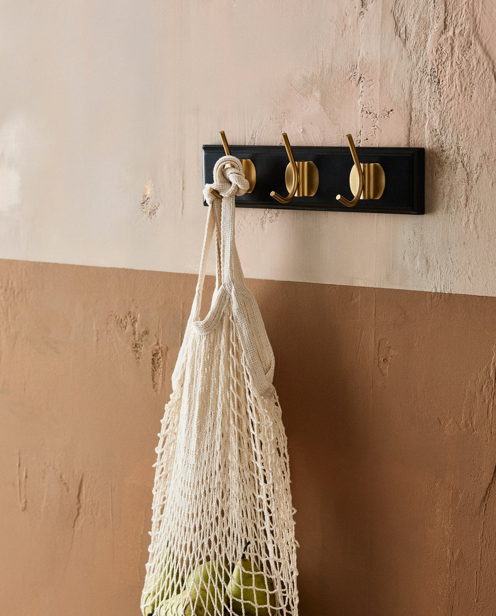 Porte-manteau EDGY, 3 crochets - noir