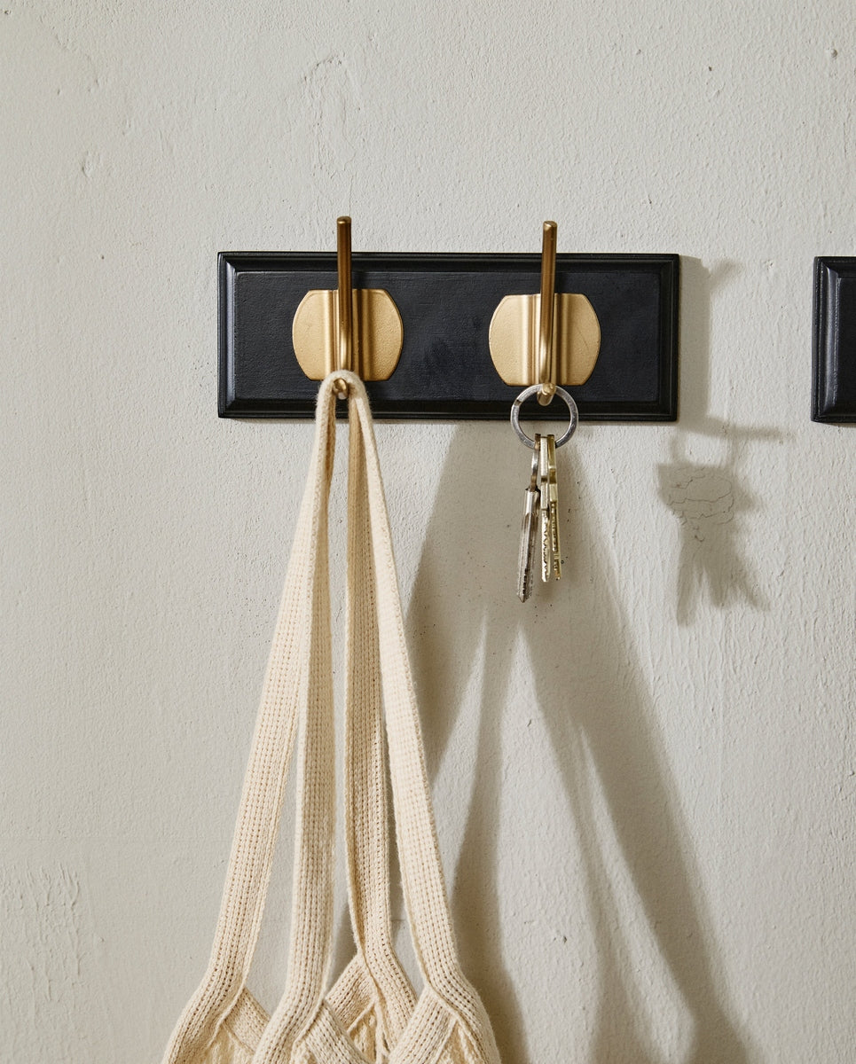 Porte-manteau EDGY, 2 crochets - noir