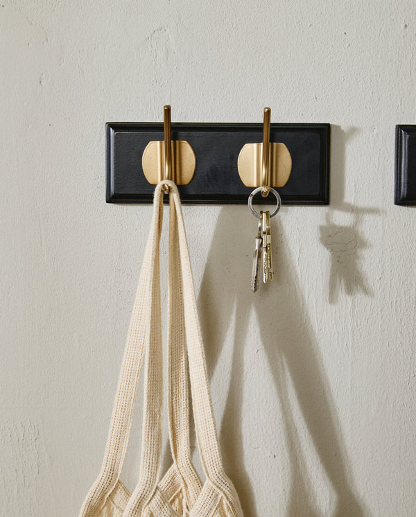 EDGY coat rack, 2 hooks - black