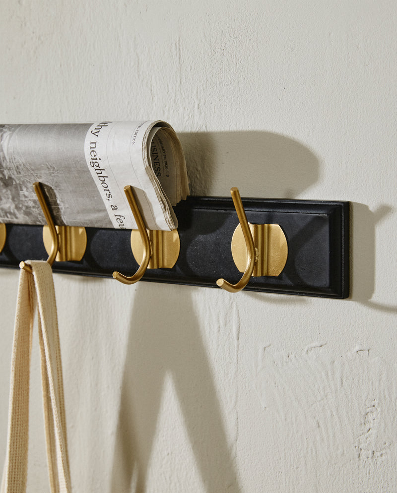 EDGY coat rack, 8 hooks - black