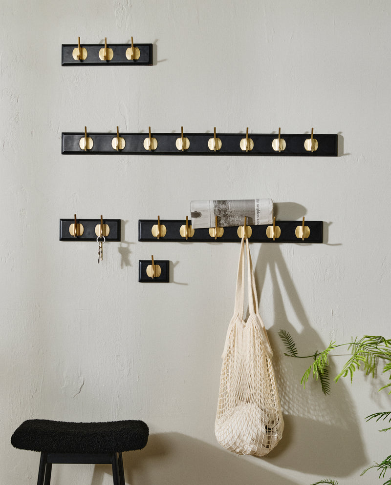 EDGY coat rack, 8 hooks - black