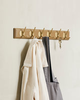 EDGY coat rack, 6 hooks - brown