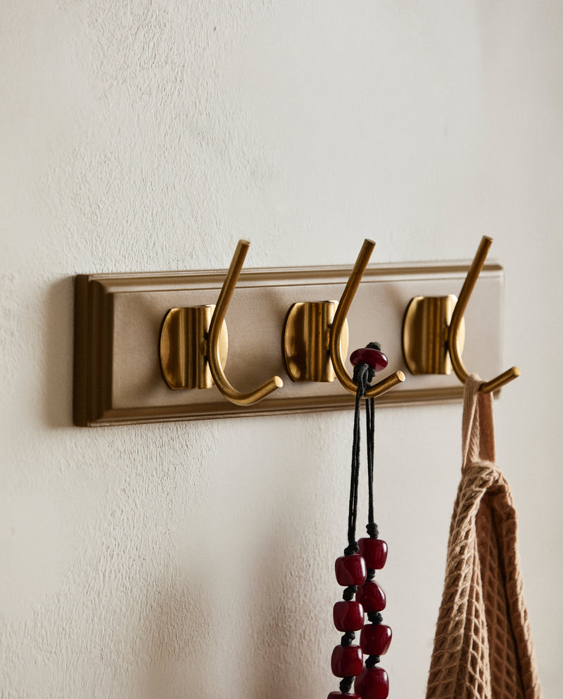 EDGY coat rack, 3 hooks - brown