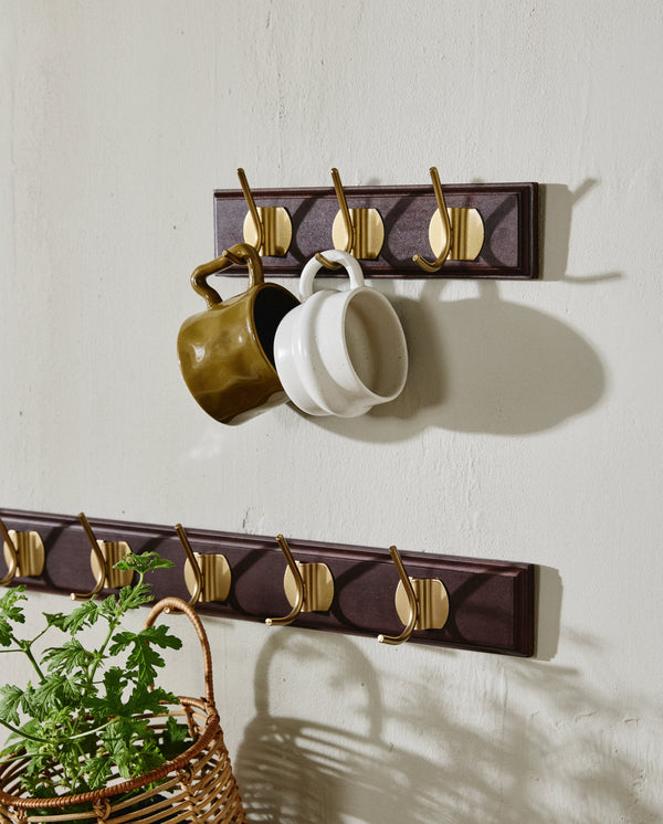 EDGY coat rack, 3 hooks - dark brown