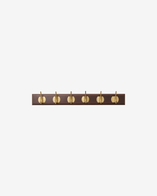 EDGY coat rack, 6 hooks - dark brown