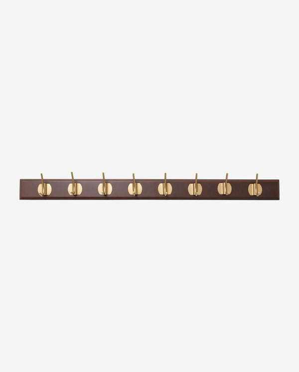 EDGY coat rack, 8 hooks - dark brown