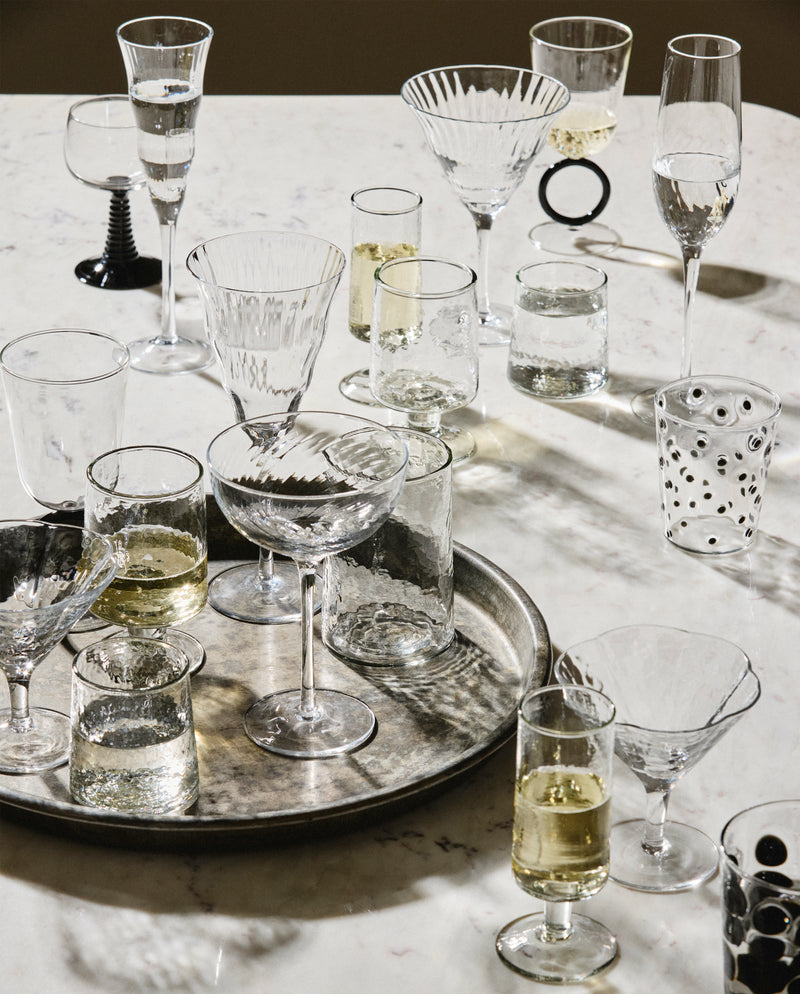 PISUM drinking glass - clear/black