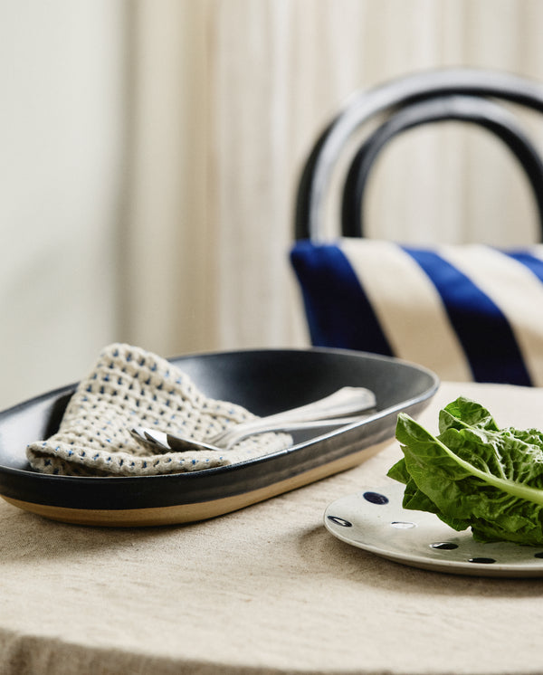 GRAINY dish, dark blue