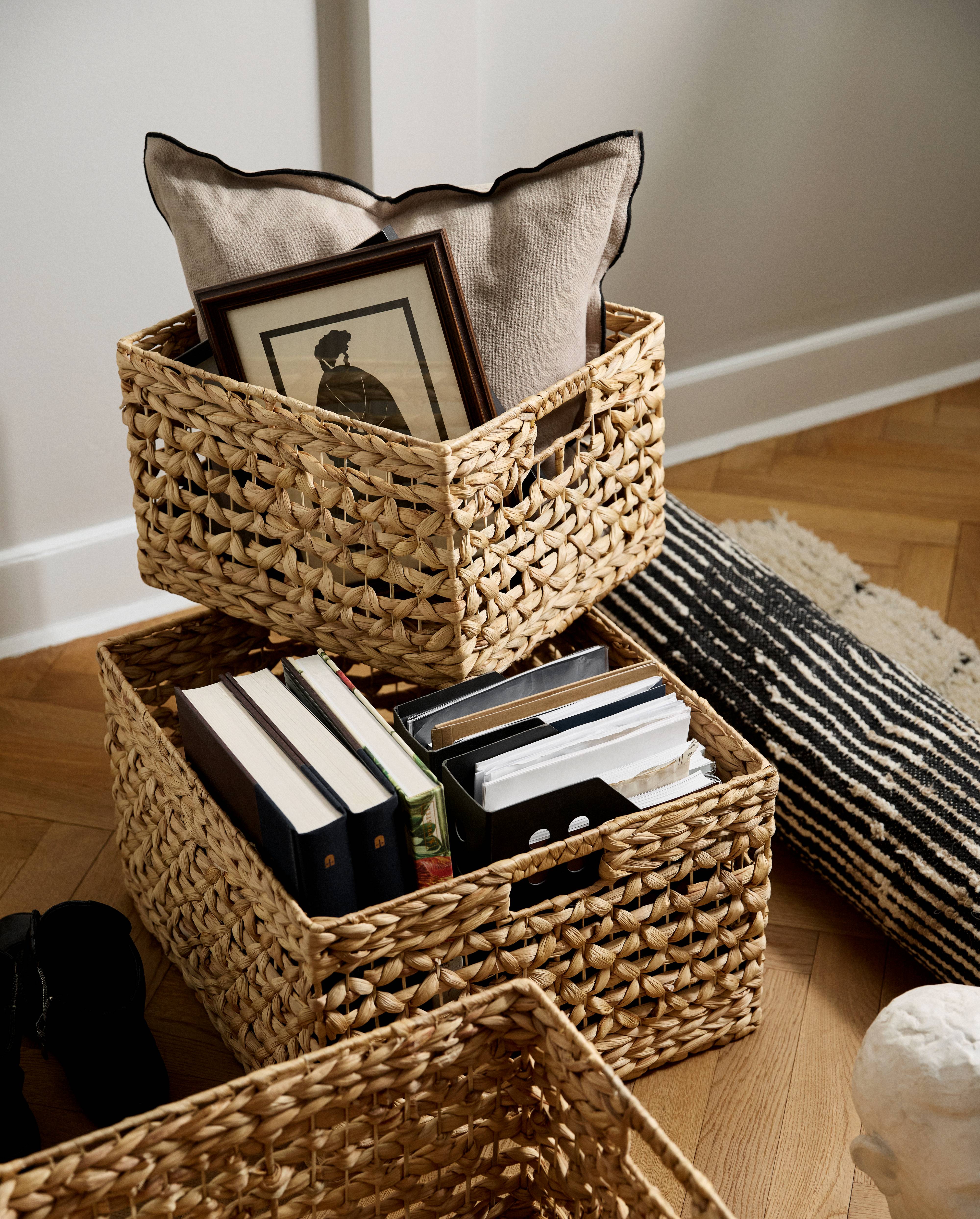 SAVITUS basket, set w/3 - nature