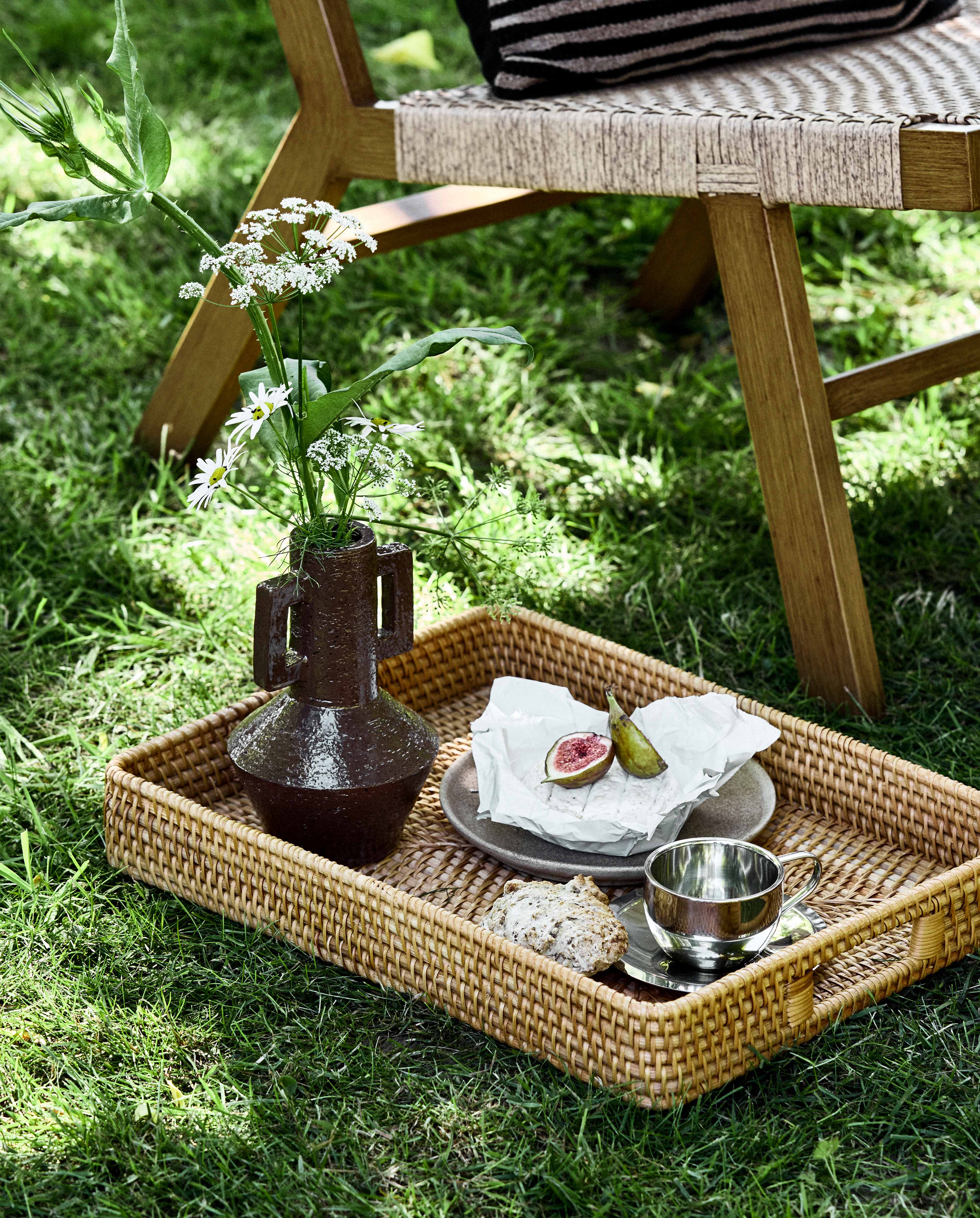 LAURUS Rattan-Serviertablett - Natur