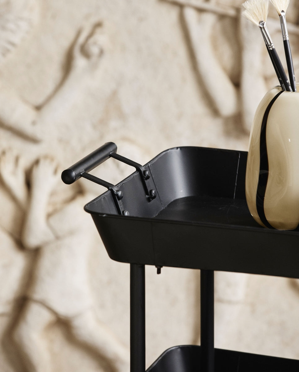 FULDA ijzeren trolley op wielen - zwart