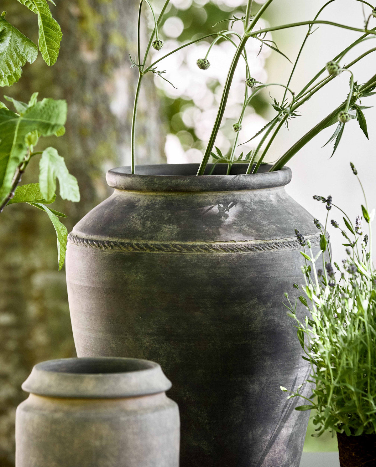 LERON pot/vase, L - grey