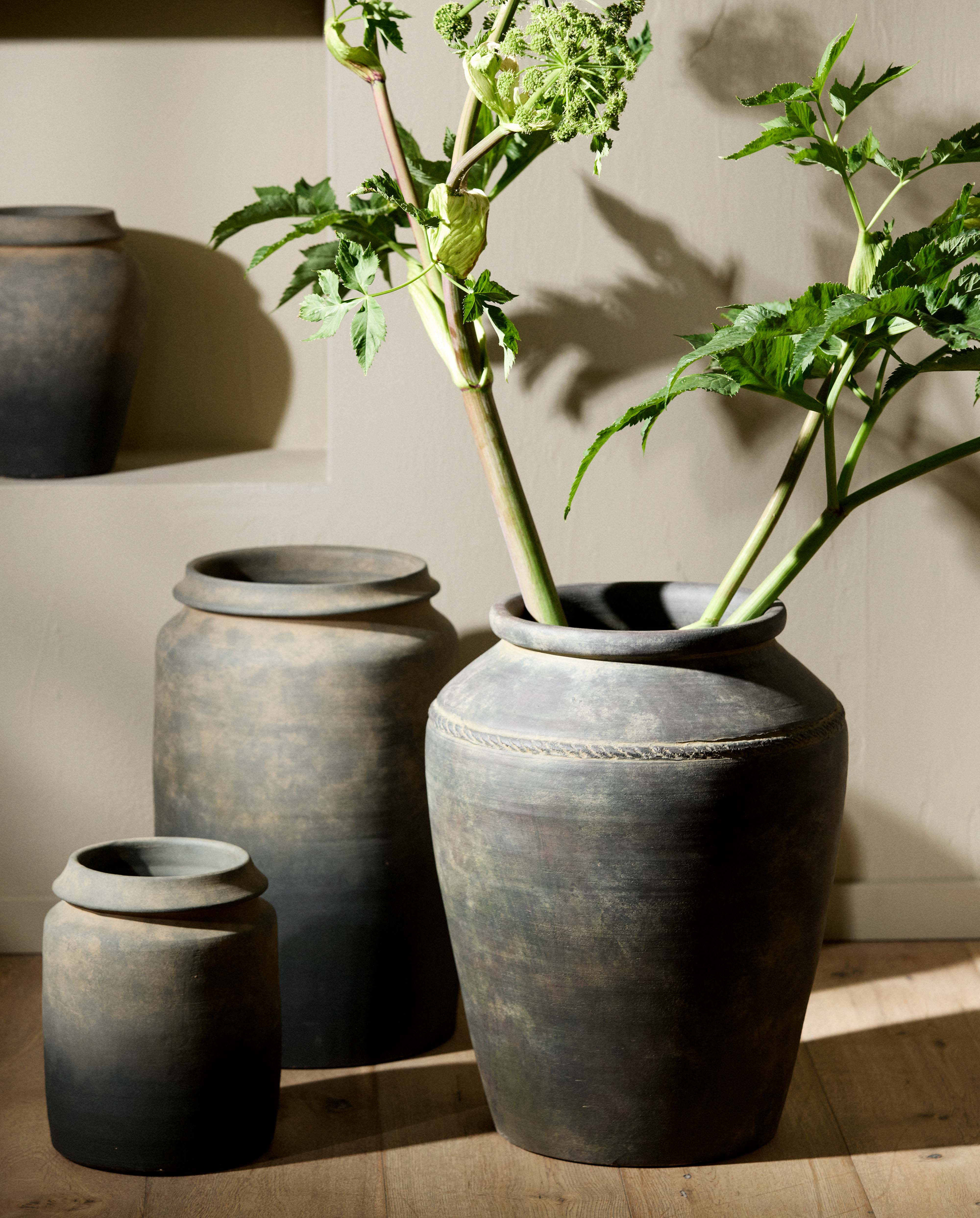 LERON pot/vase, L - grey