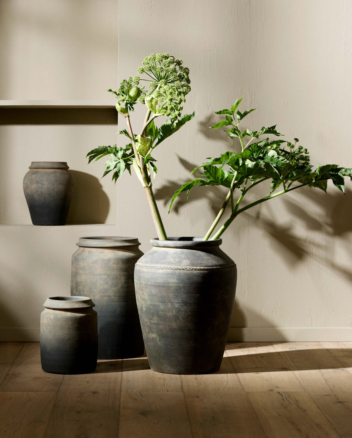 KAVO pot/vase, L - black/brown