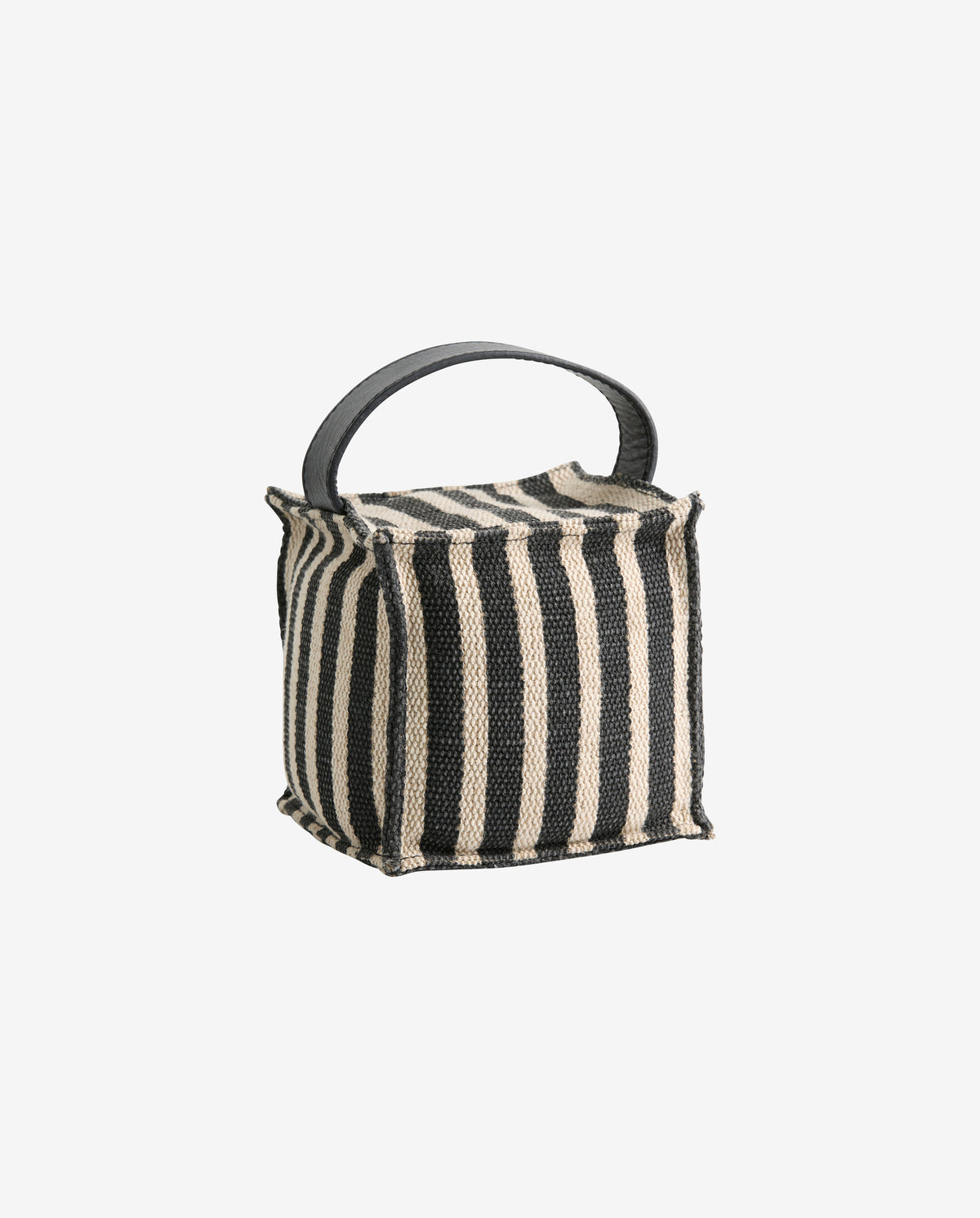 STRIVA door stopper, square - canvas, black/beige