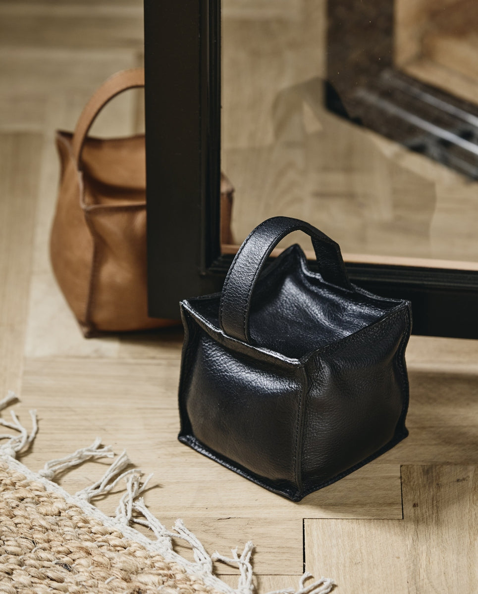 COOK door stopper, square, leather,black
