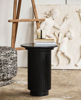ERIE round side table - black marble top