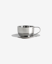 Tasse VIREA avec soucoupe - finition chrome