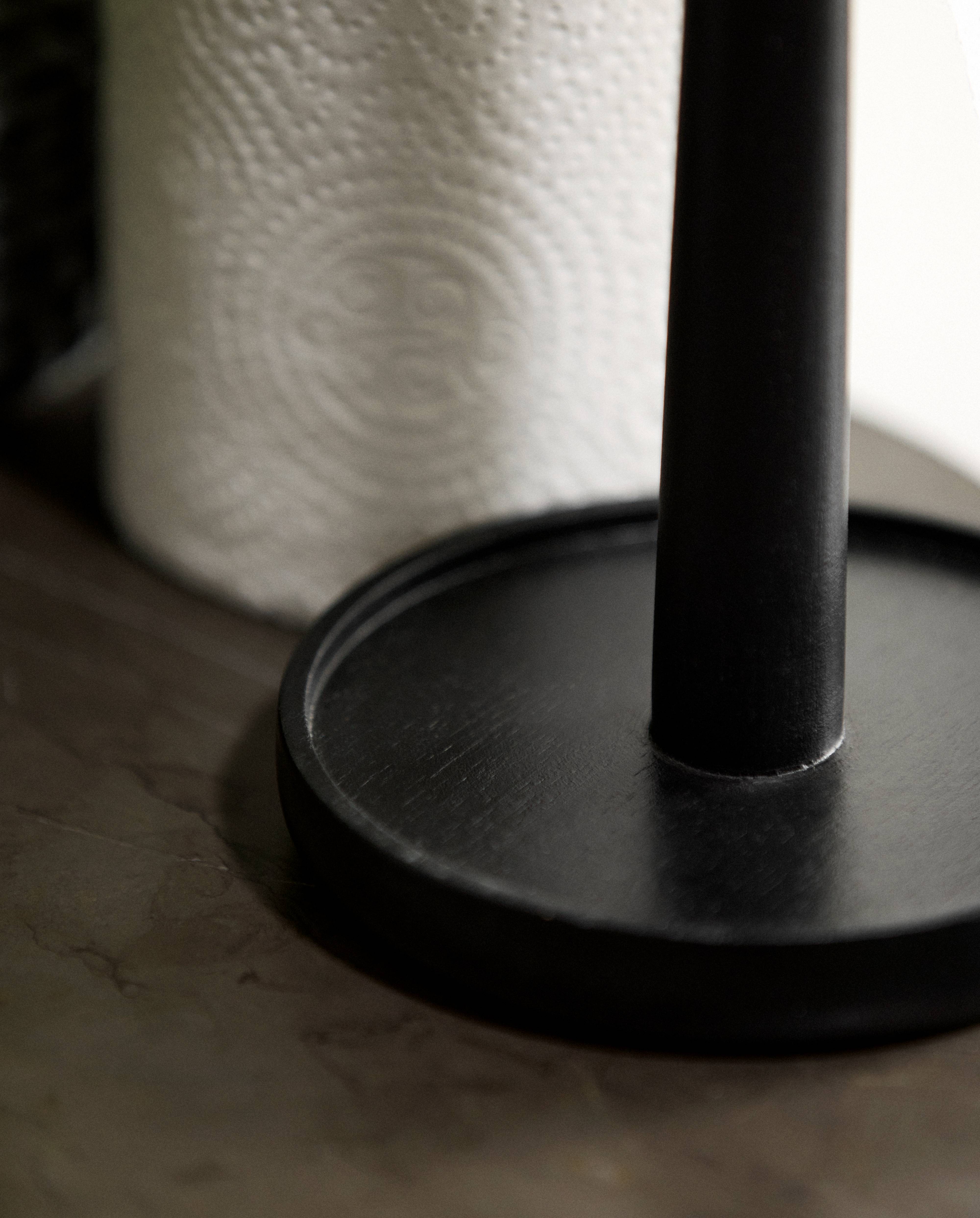 PIPER paper towel holder, wood - black