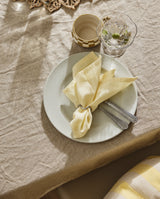 Serviette, jaune clair, ourlée