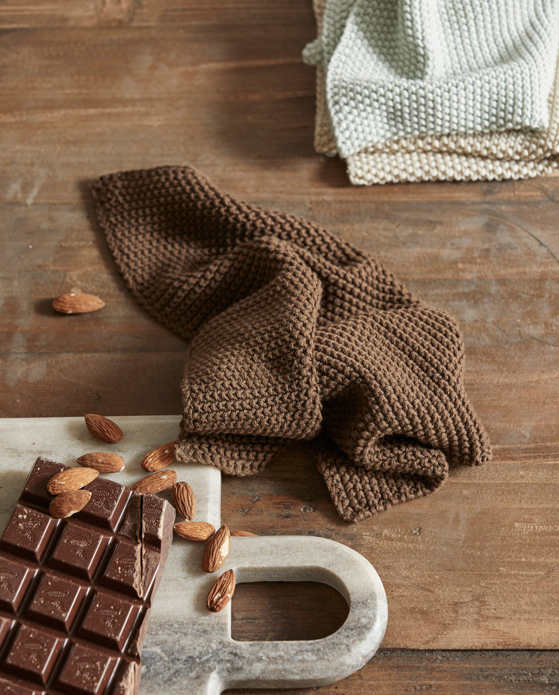 MERGA dish cloth, knit, brown