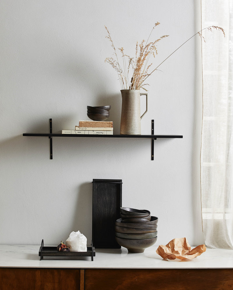 TANO shelf, wood - black