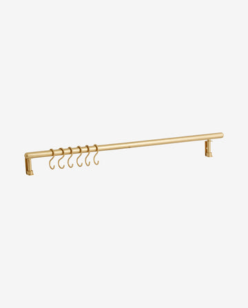 Gold shelf with online hooks