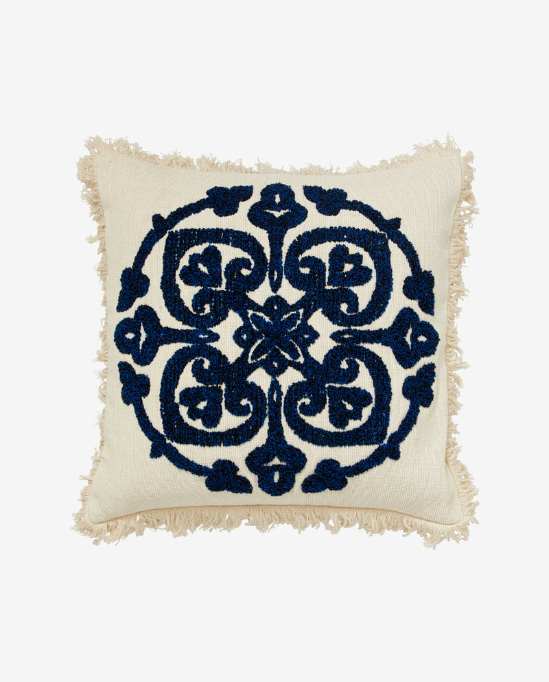 Housse de coussin URSA - blanc cassé/bleu