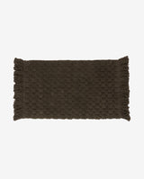 LUNA bath rug w/fringes - dark brown