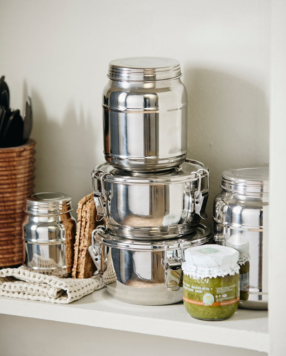 Barattolo CANI con coperchio, alto, L, acciaio inossidabile