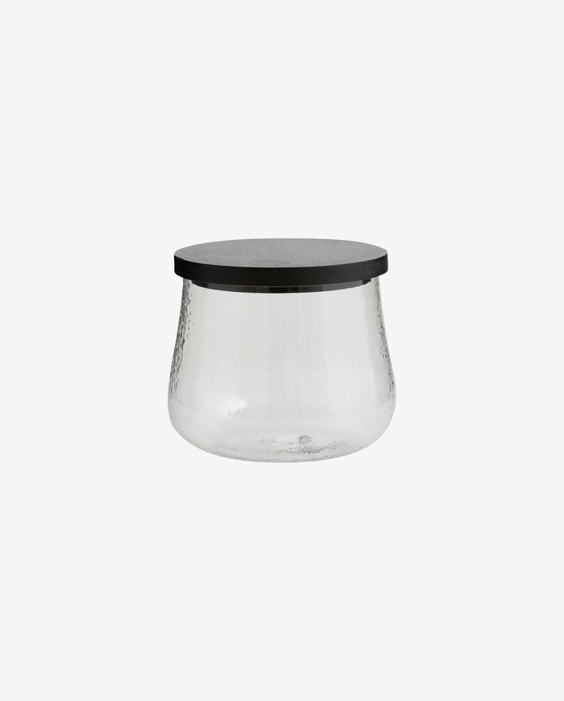 PLUMSI storage glass w. lid, L - clear