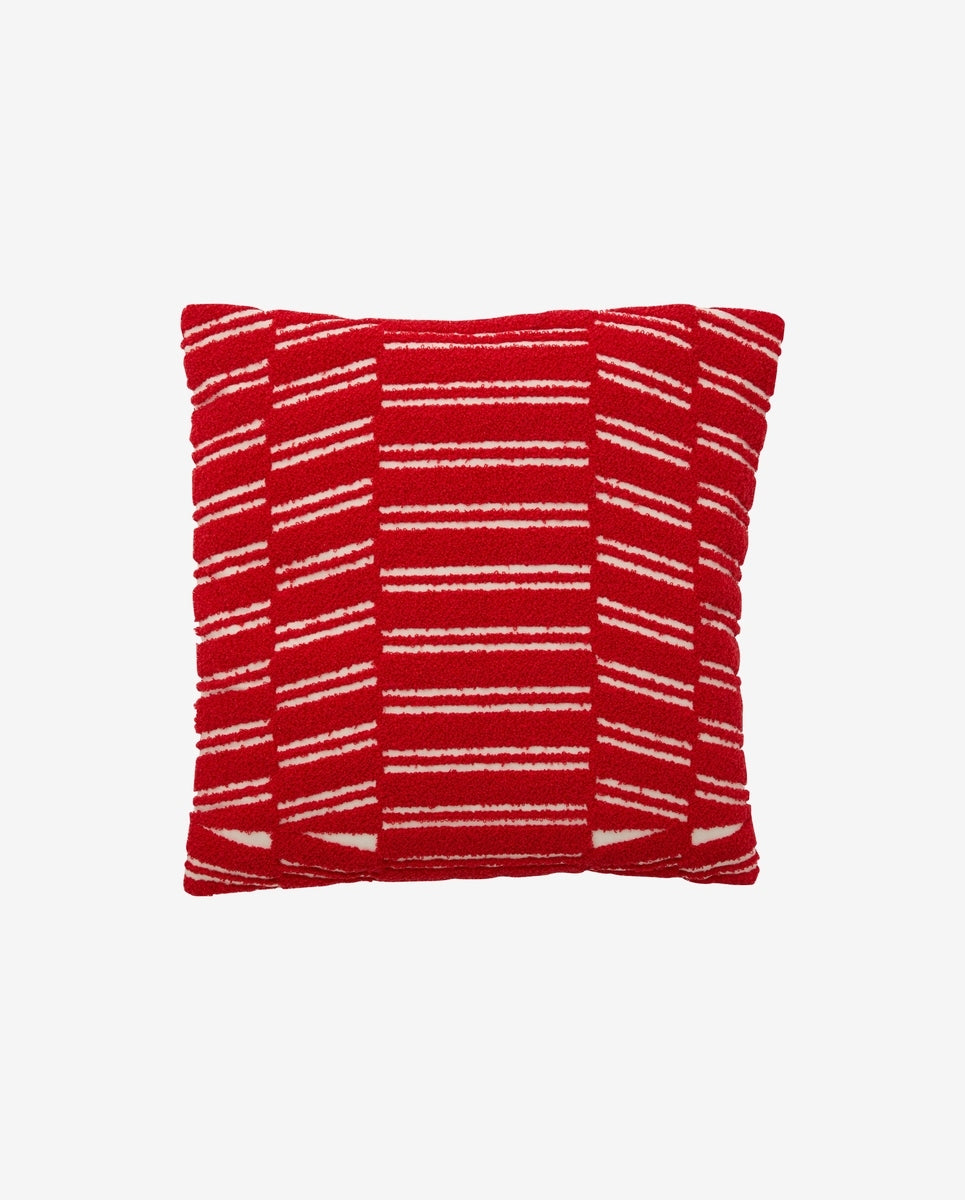 Housse de coussin BEID - ivoire/rouge