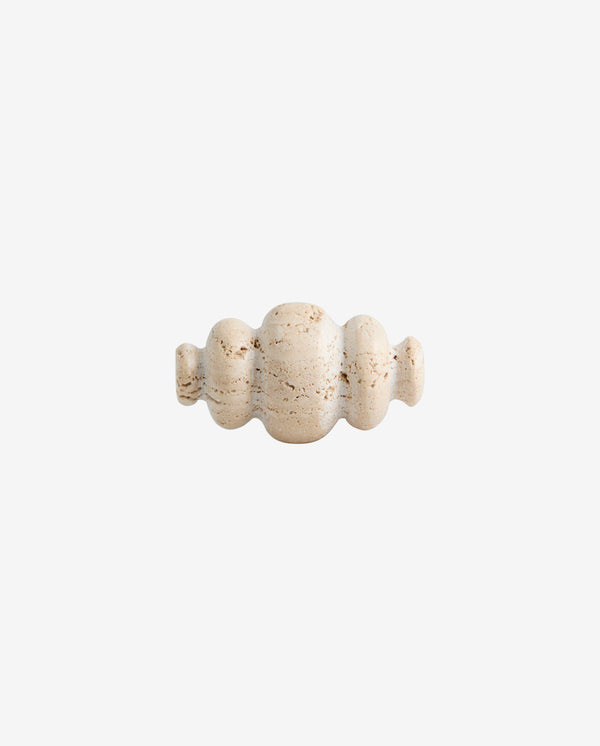 BASU knob, travertine - ivory