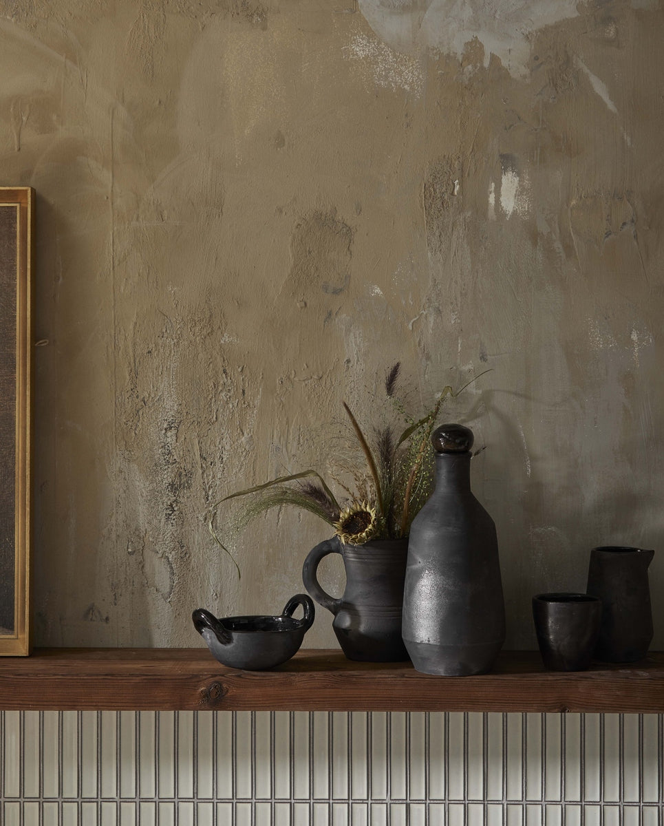 JUNIPER fles met deksel, terracotta - zwart