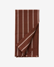 KINU tea towel, striped - burgundy/beige