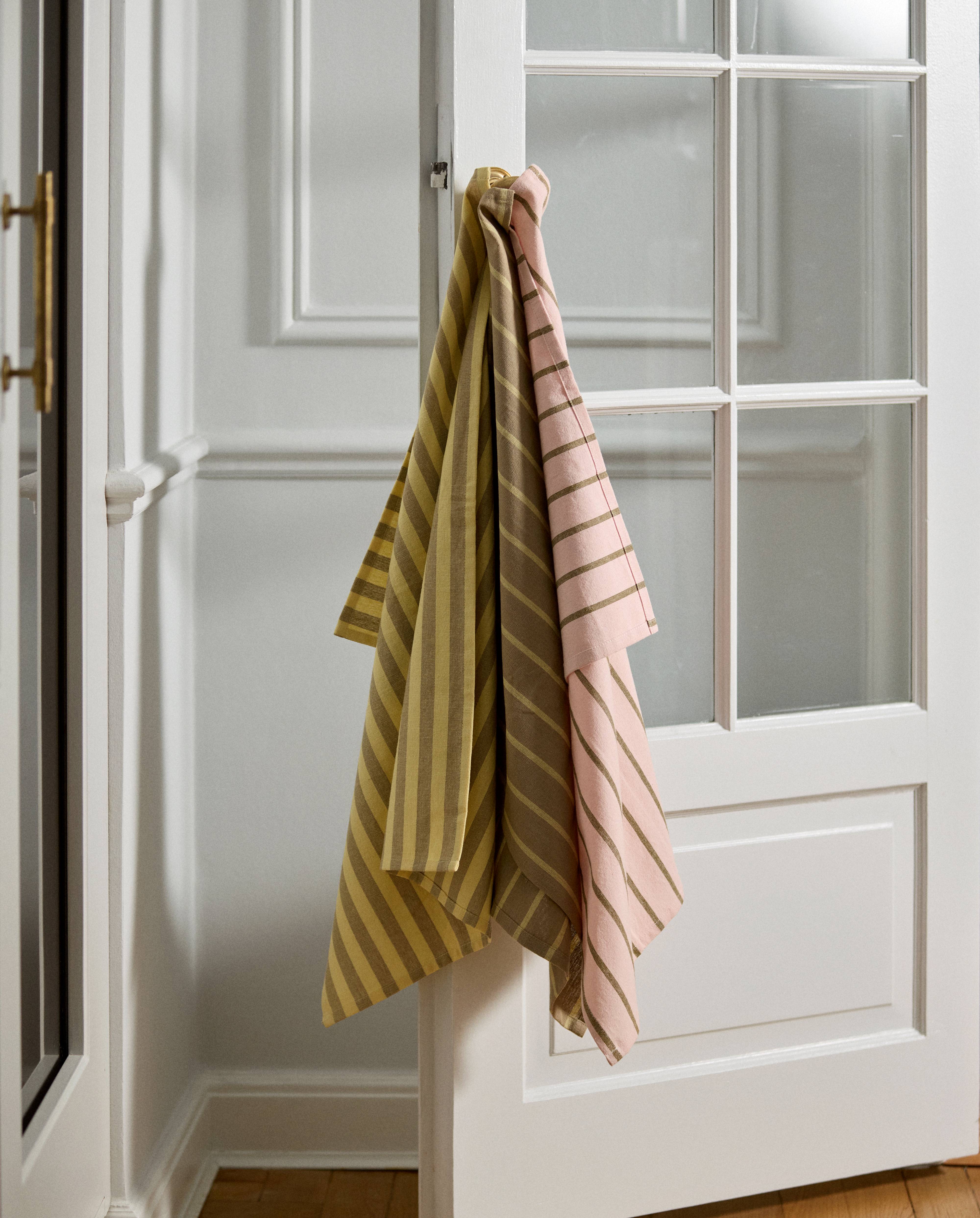 Paño de cocina KINU, a rayas - amarillo/beige