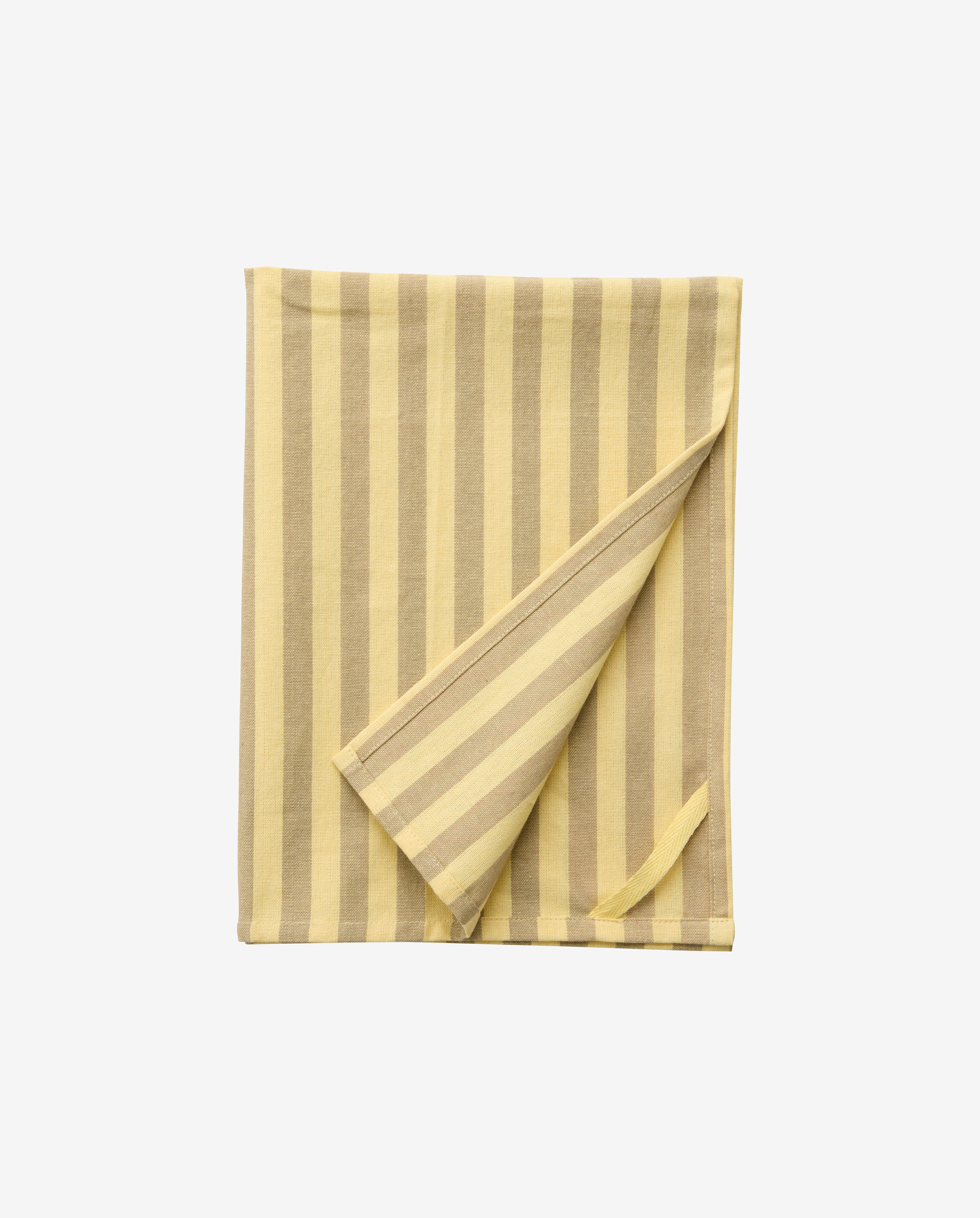 RAFU tea towel, striped - yellow/beige