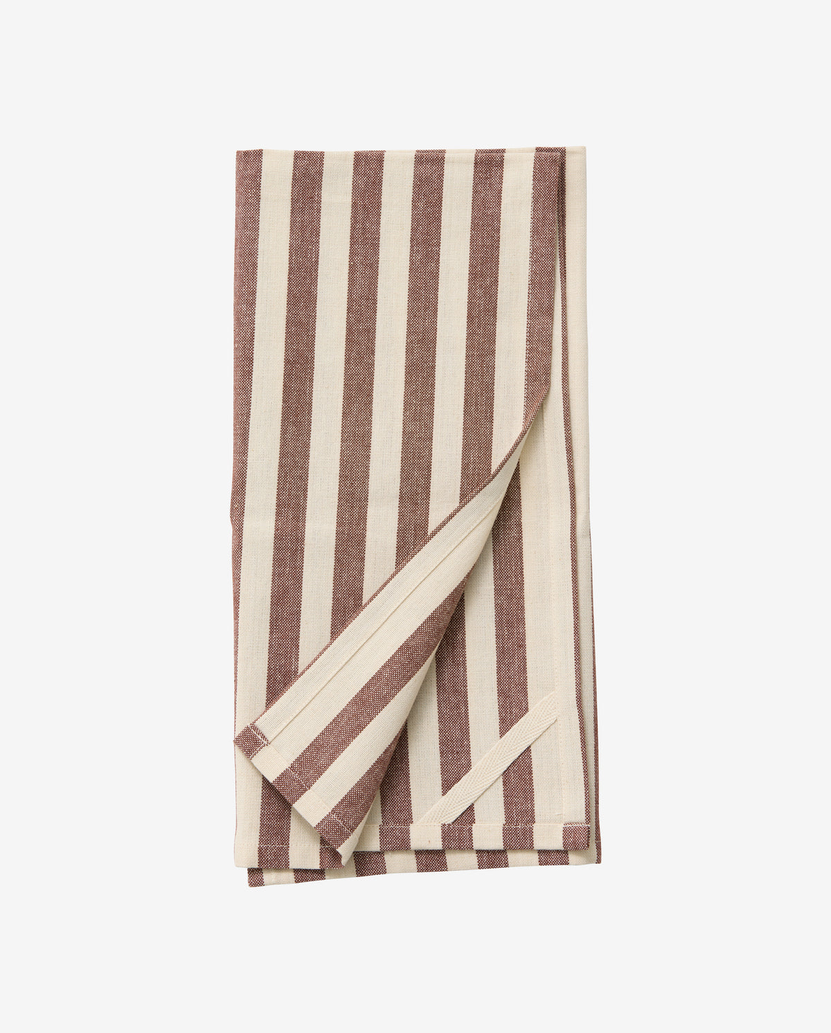 RAFU tea towel, striped - burgundy/beige