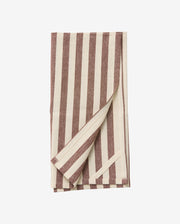 RAFU tea towel, striped - burgundy/beige