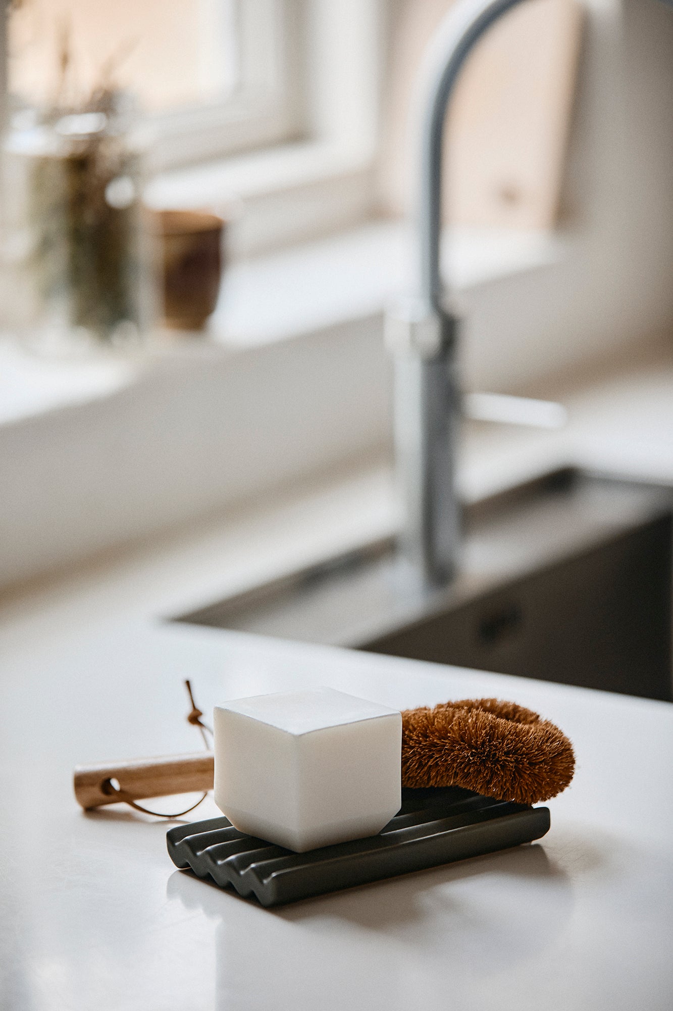 Keramische zeepbakje klein | GROEN 8 x 10 cm