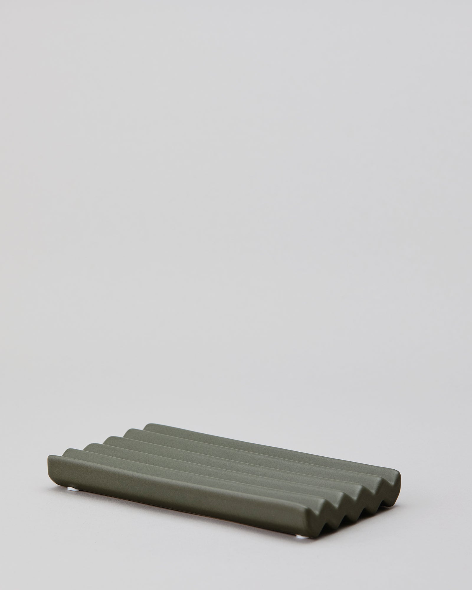 Keramische zeepbak groot | GROEN 8 x 15 cm