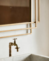 SQUARE mirror - brass finish