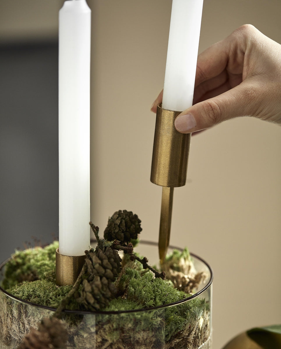 KURA candle cup w/spike - black finish